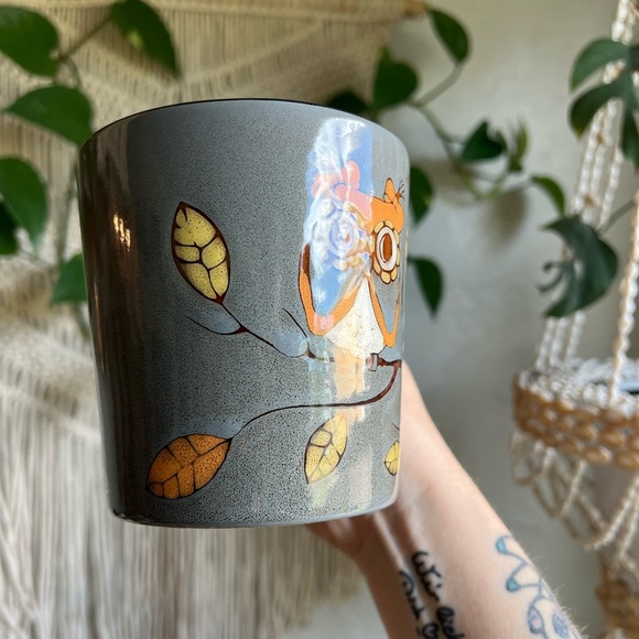 Great Gatherings Retro Owl Mug – Gray Ceramic Coffee Cup – Vintage Boho Kitchen - Picture 3 of 7